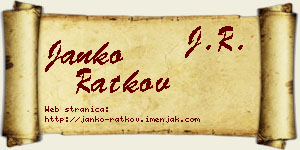 Janko Ratkov vizit kartica